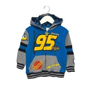⭐️ 5/$30 Disney Kids Cars Lightning McQueen Zip Hoodie size 3T